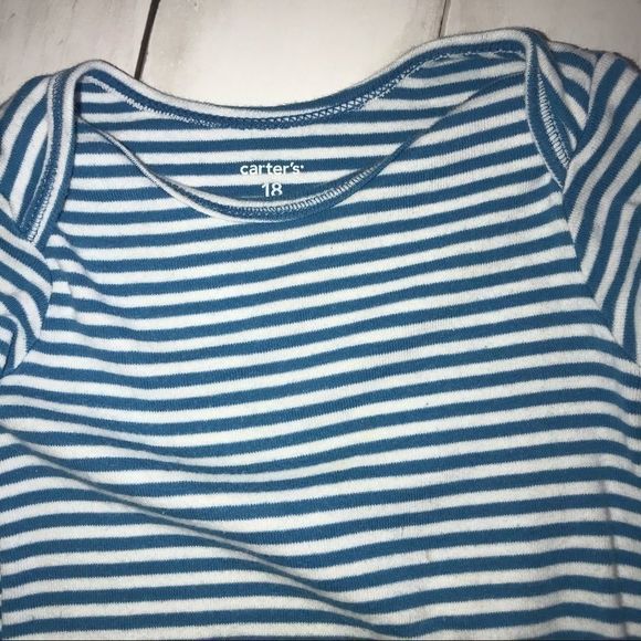 18 month Carter’s blue stripe onesie elephant pant lot - Picture 10 of 12